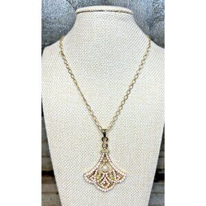 Plunder Design Fashion Jewelry Gold Lisette Crystal Embellished Pendent Necklace